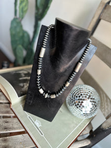Saucer + Tube Bead Necklace