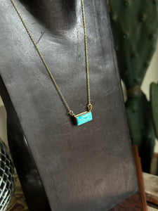 GOLD Turquoise Bar Necklace