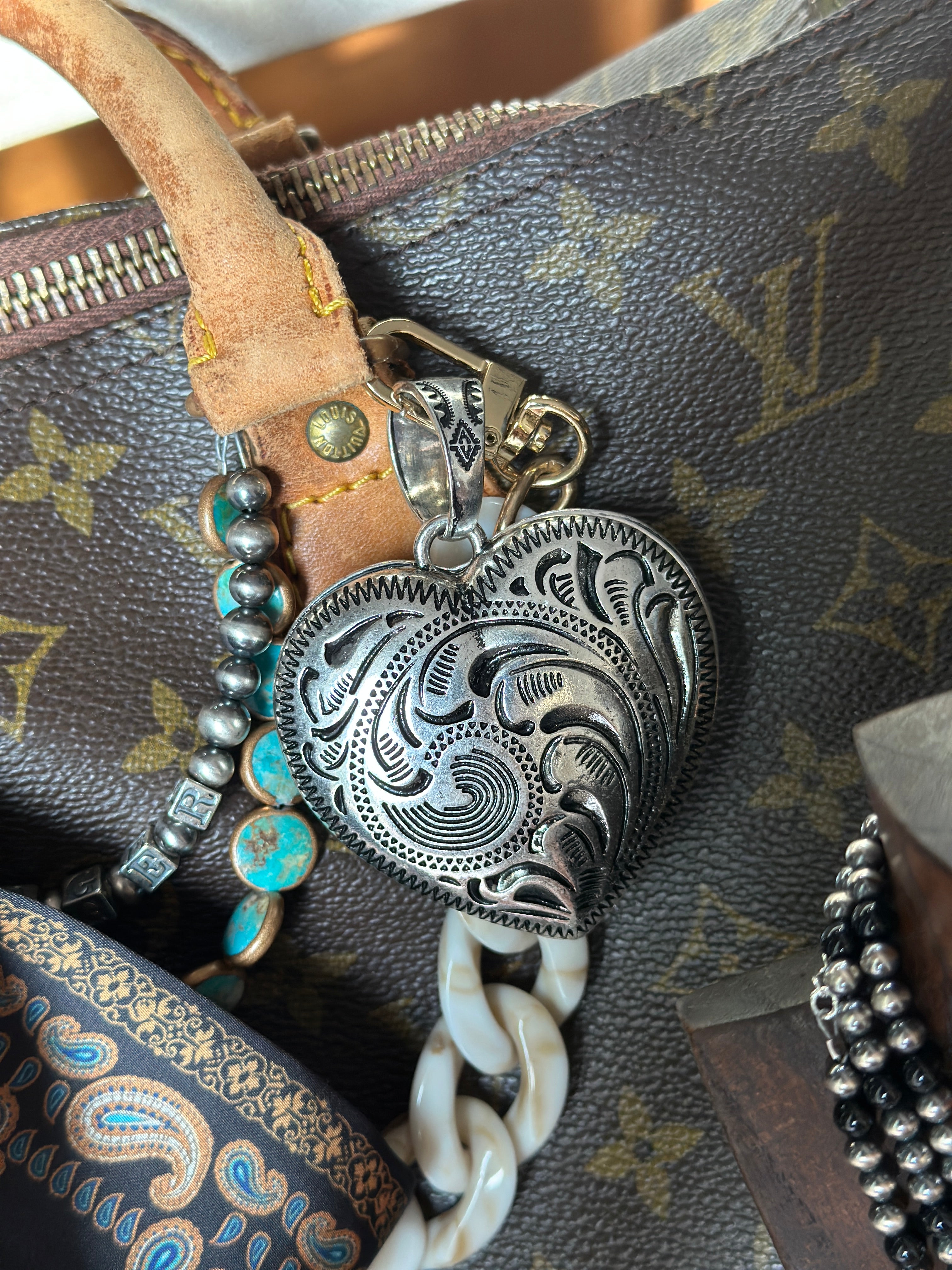 Tooled Heart Charm/Pendant
