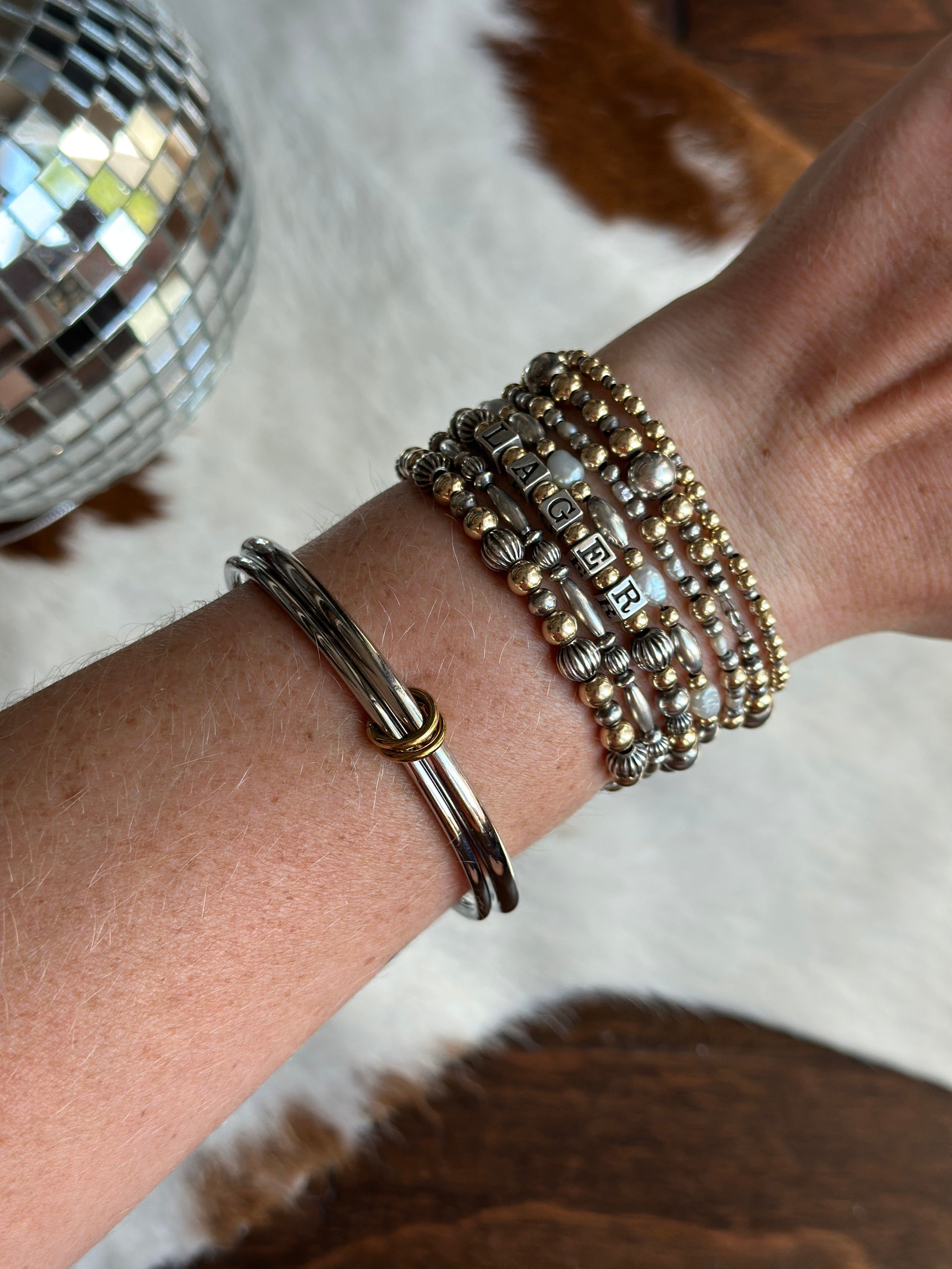 Stainless Mixed Metal Bangle