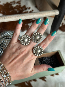 Sterling Cluster Rings // adjustable