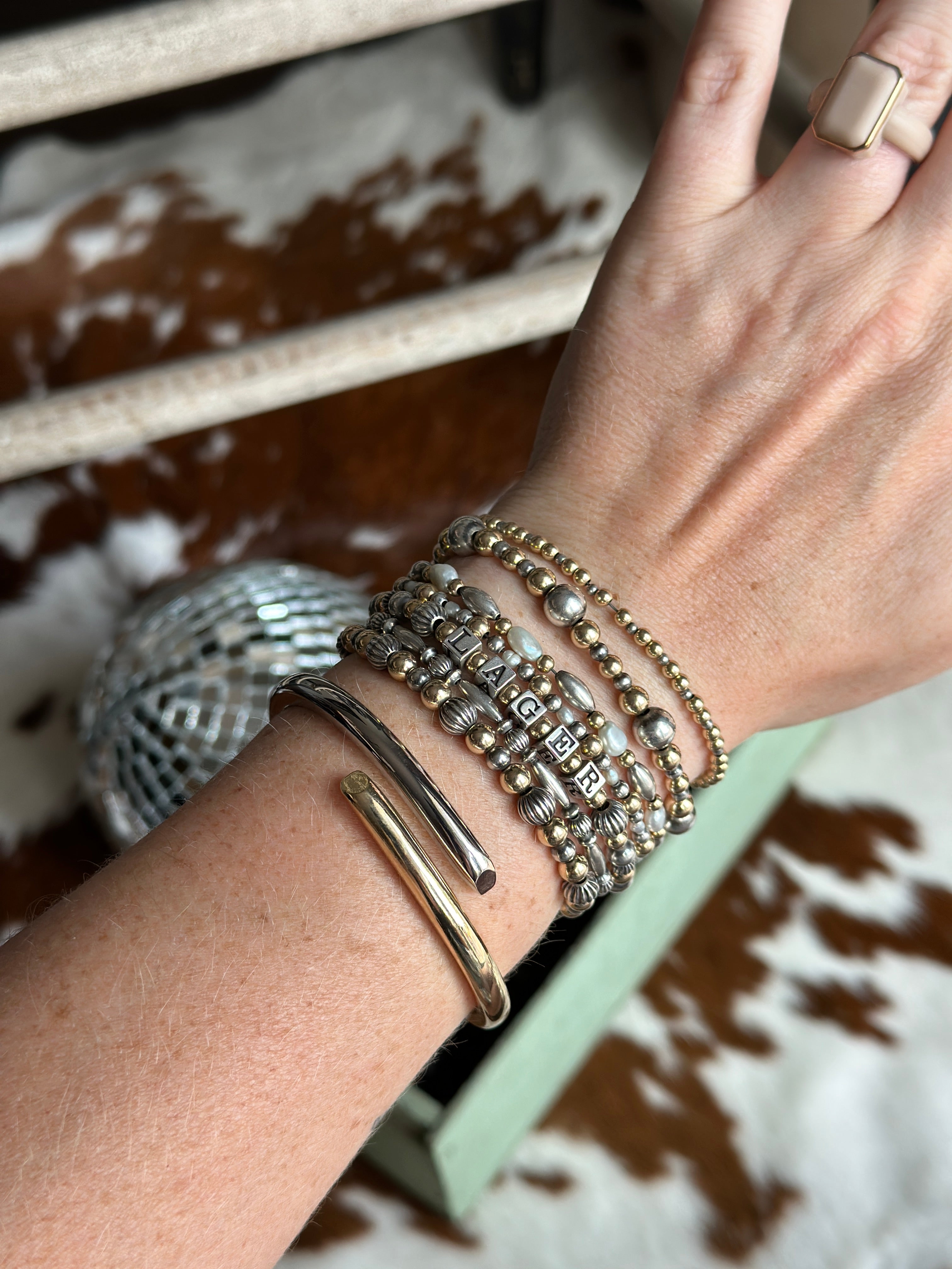 Mixed Metal Opening Bangle