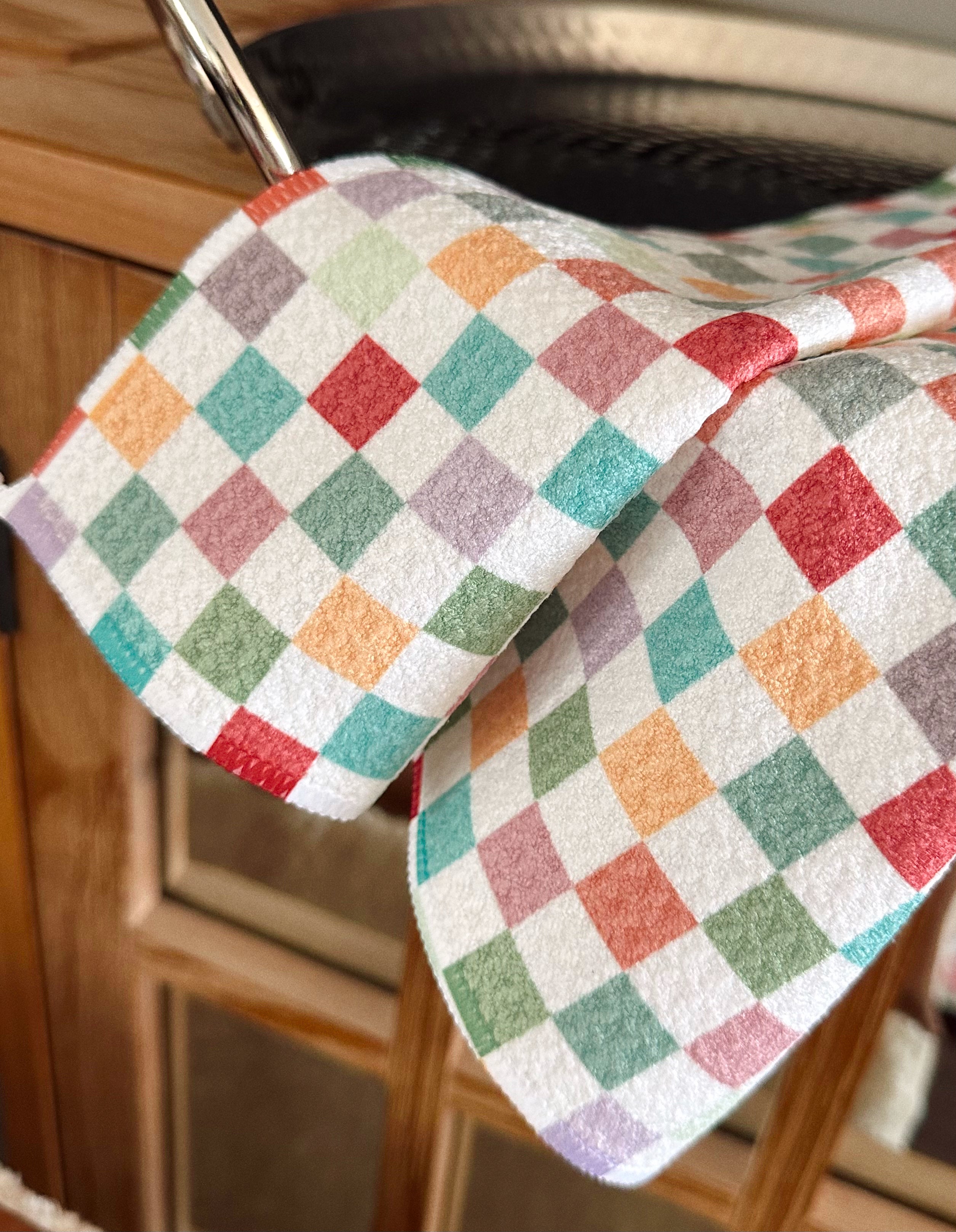 waffle towel :: colorful check