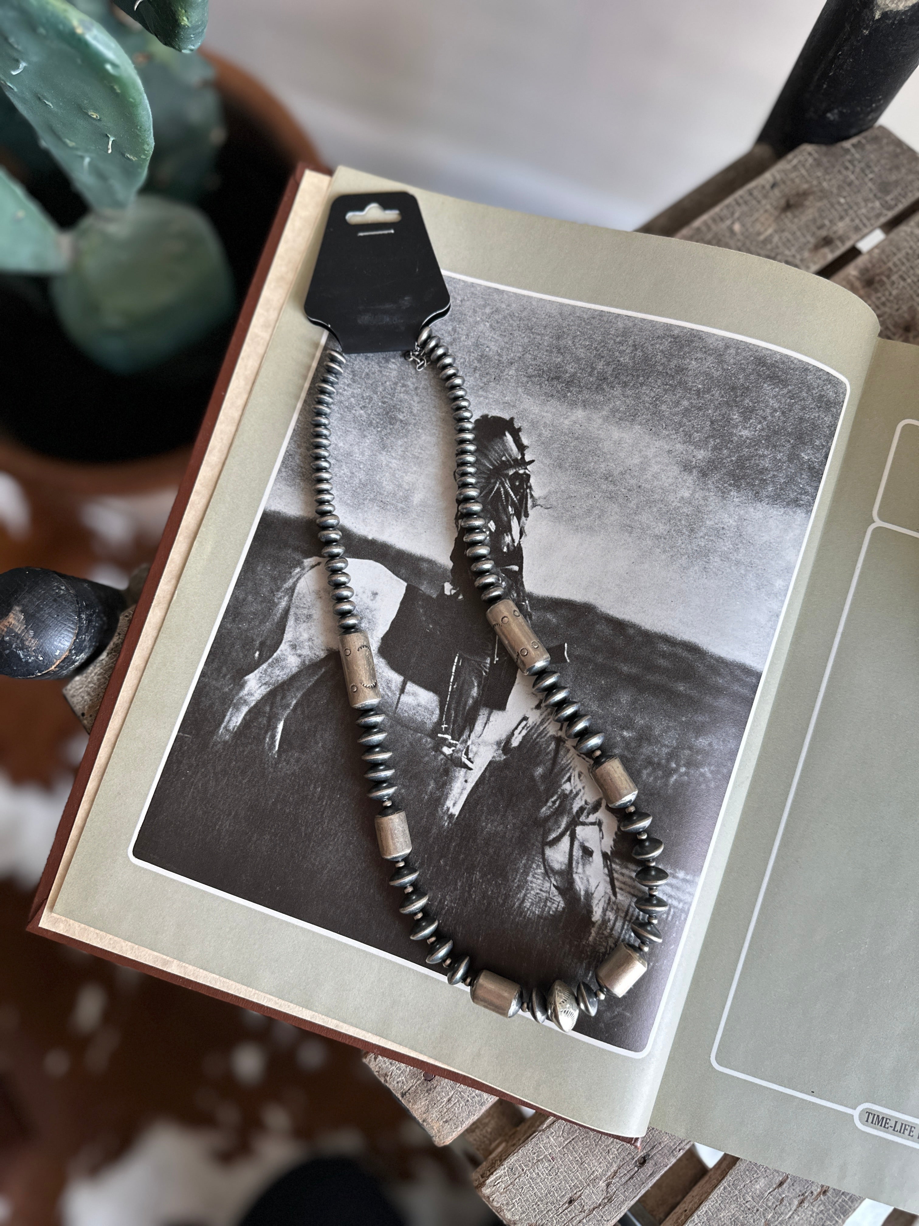 Saucer + Tube Bead Necklace