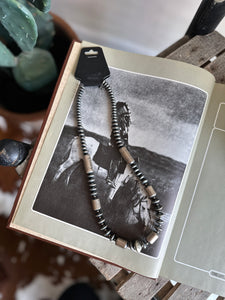 Saucer + Tube Bead Necklace