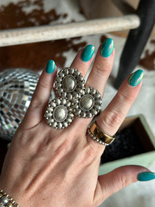 Sterling Cluster Rings // adjustable