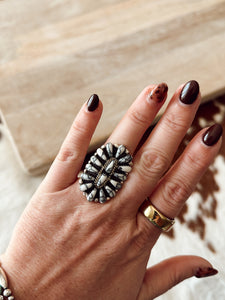 white buffalo cluster ring