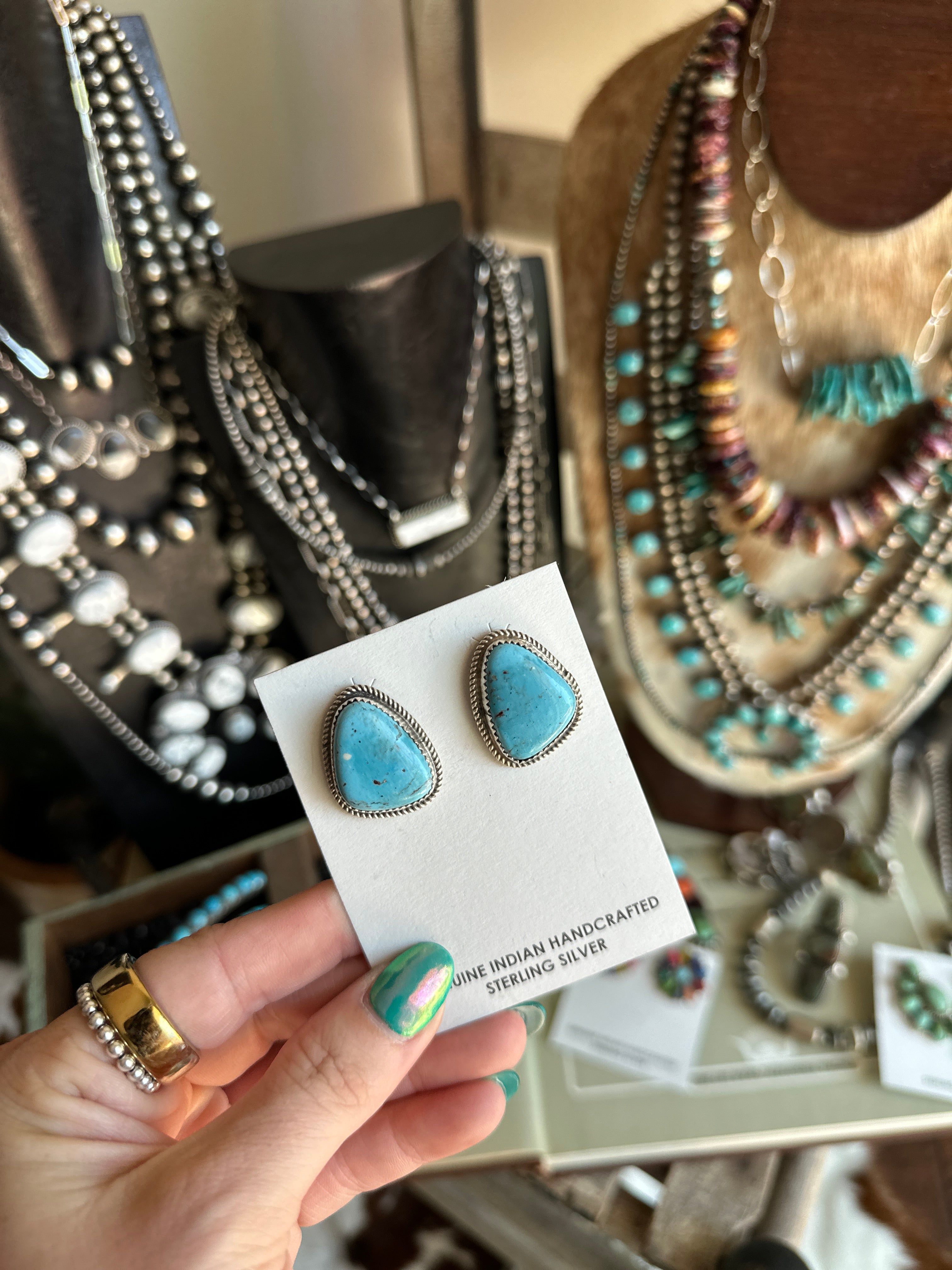 Chunky Turquoise Studs