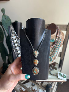 Triple Stone Lariat Necklace