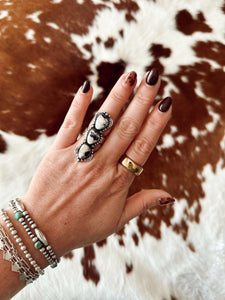 White Buffalo Three Stone Ring