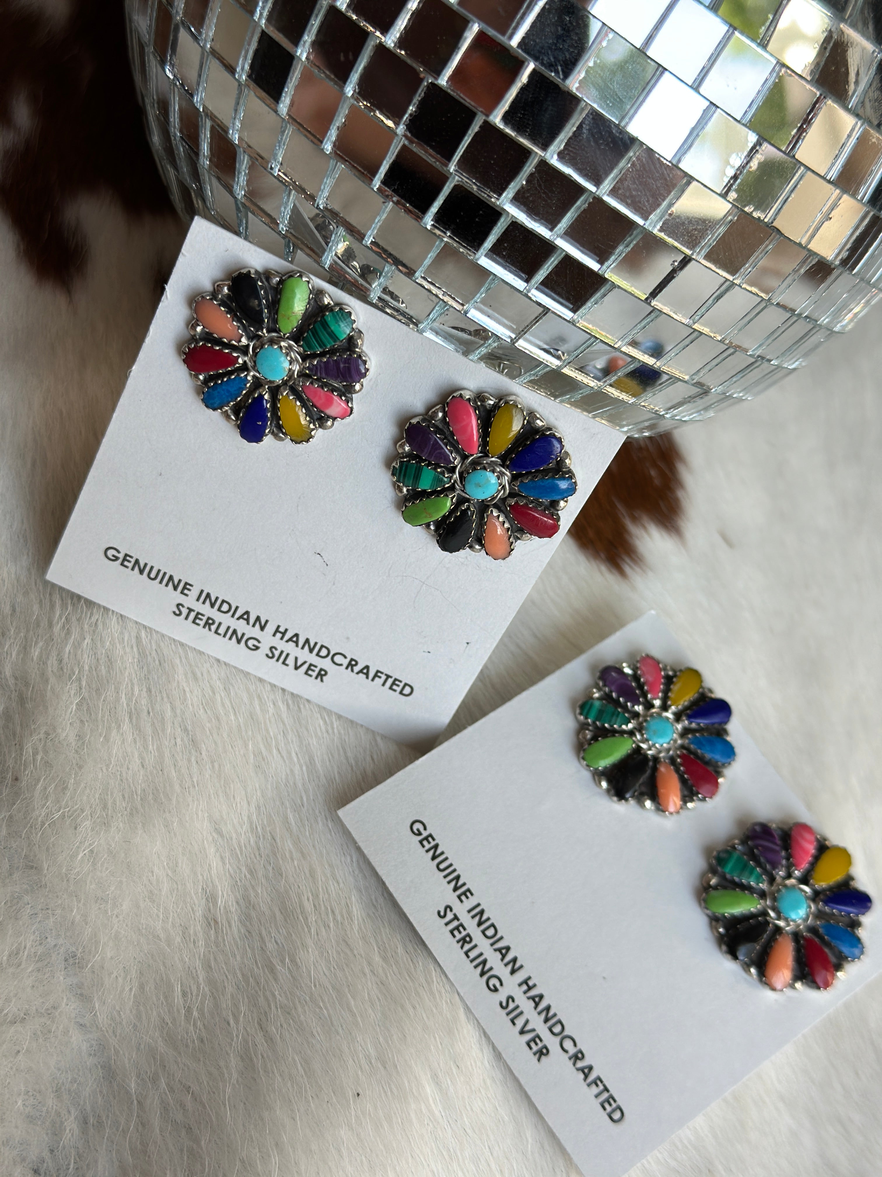 Multicolor Cluster Earrings