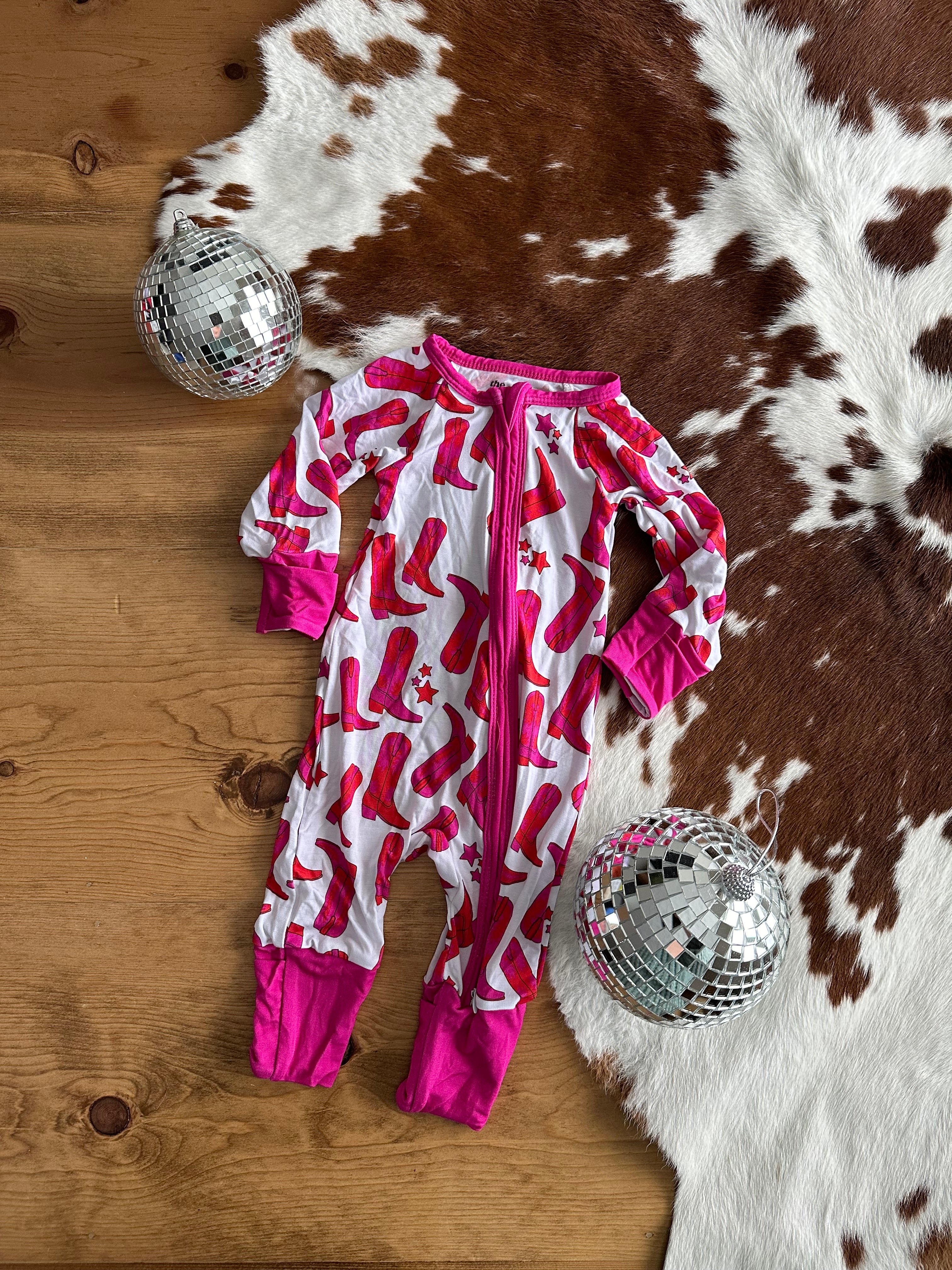 pink (+ orange) boots bamboo