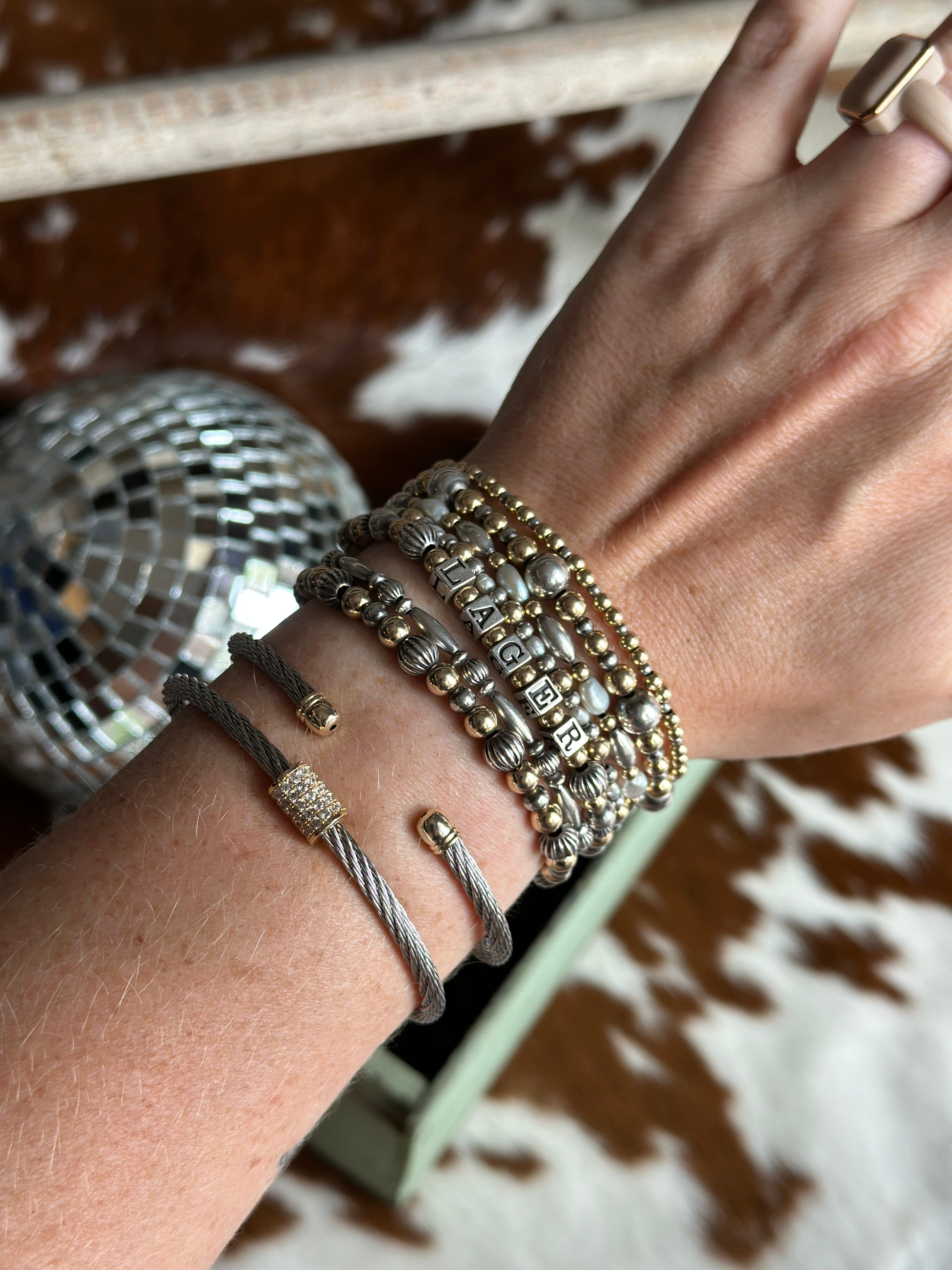 Cable Cuff // mixed metals