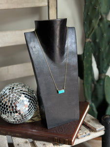 GOLD Turquoise Bar Necklace
