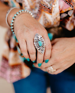 silver + turquoise ring