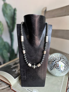 Saucer + Tube Bead Necklace