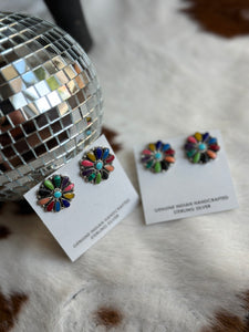 Multicolor Cluster Earrings