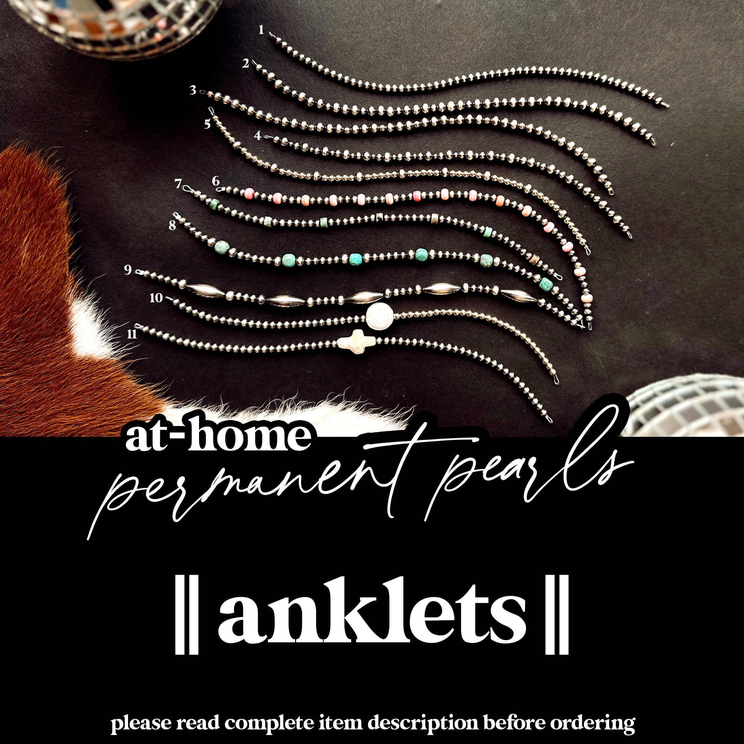 || AT-HOME || permanent pearls [anklets]