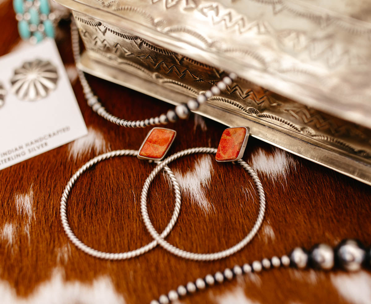 studded hoop earrings