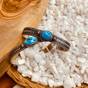 turquoise stone detailed cuff