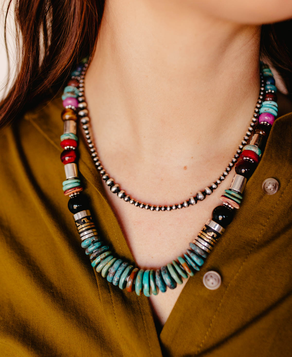 multicolored handstrung necklace