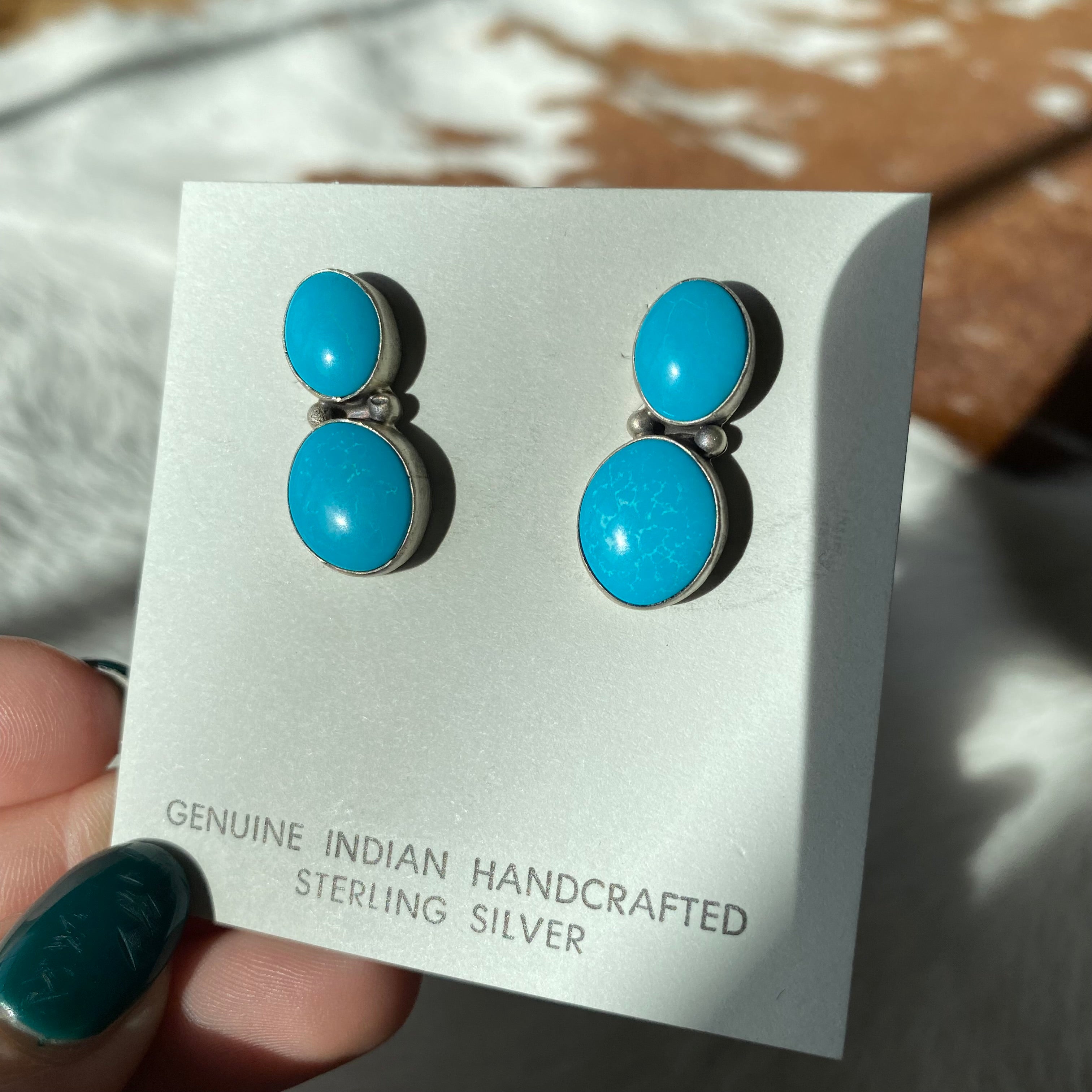 double stone studs