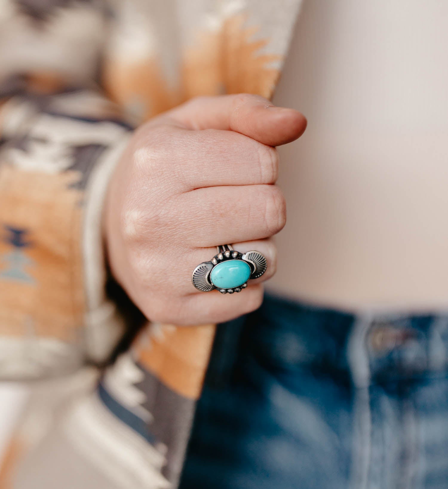 detailed turquoise ring