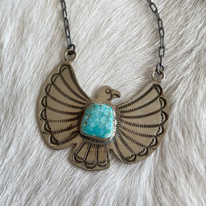 Flying Bird Vintage Native American Jewelry Zuni Turquoise Coral