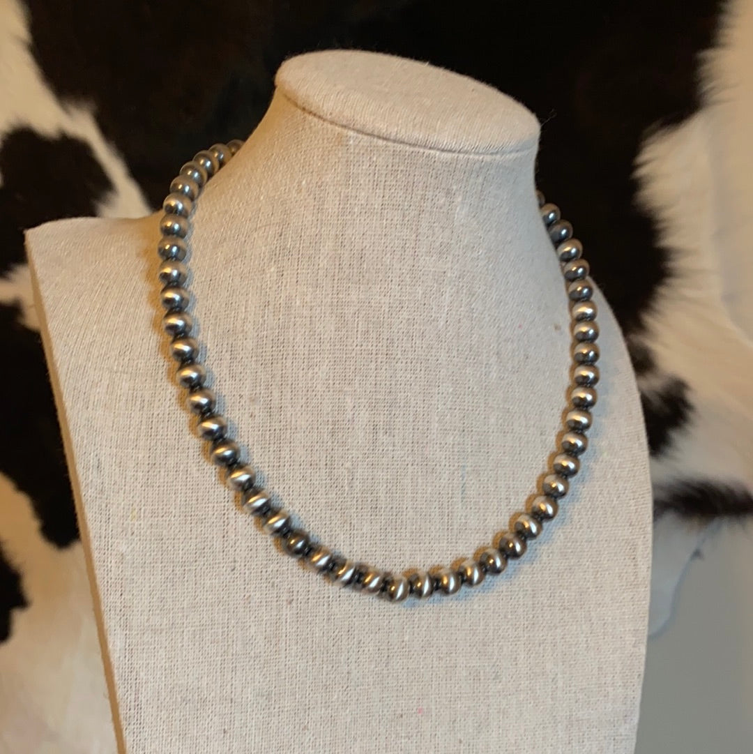 Mexican Sterling Silver Bead Pearls Necklace