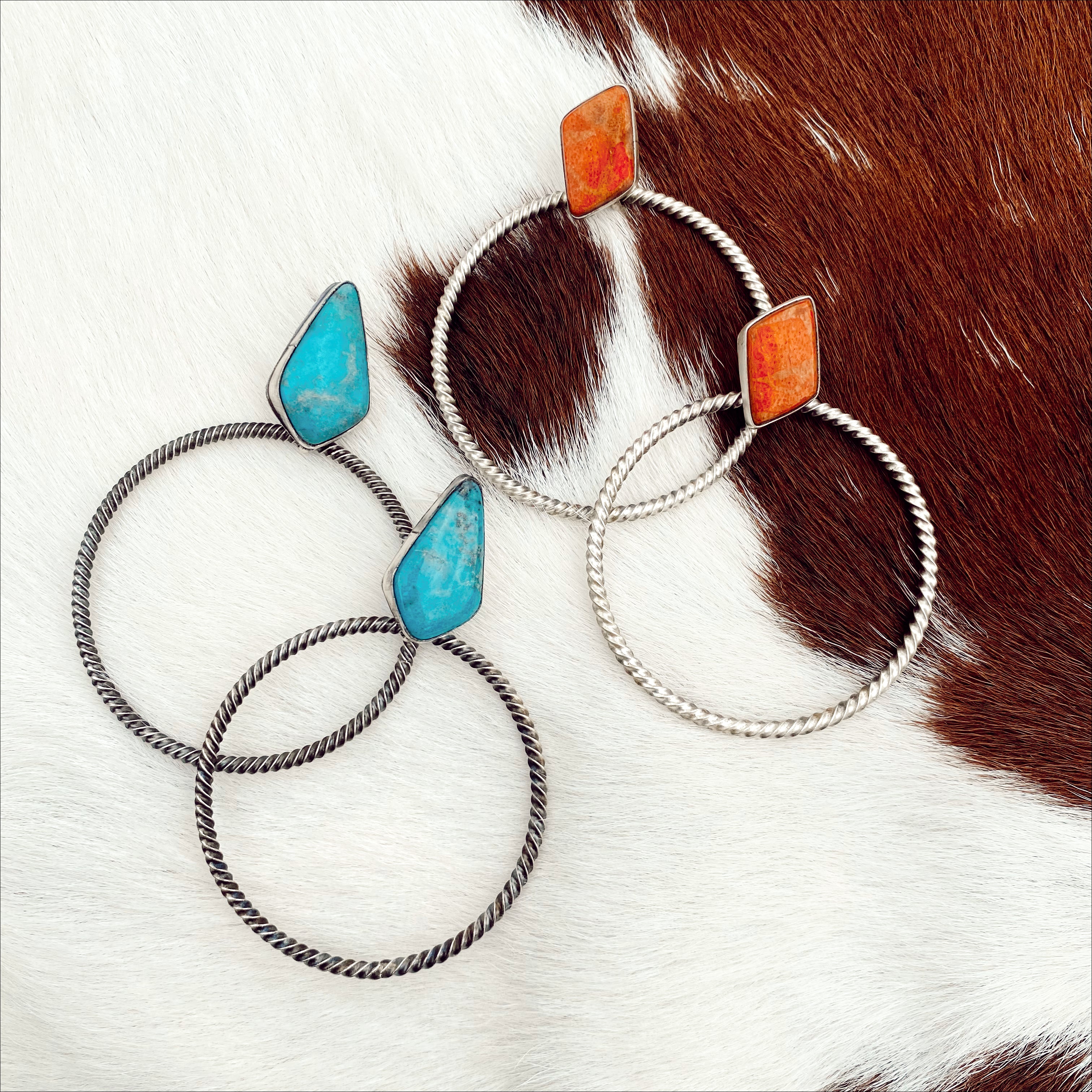 studded hoop earrings