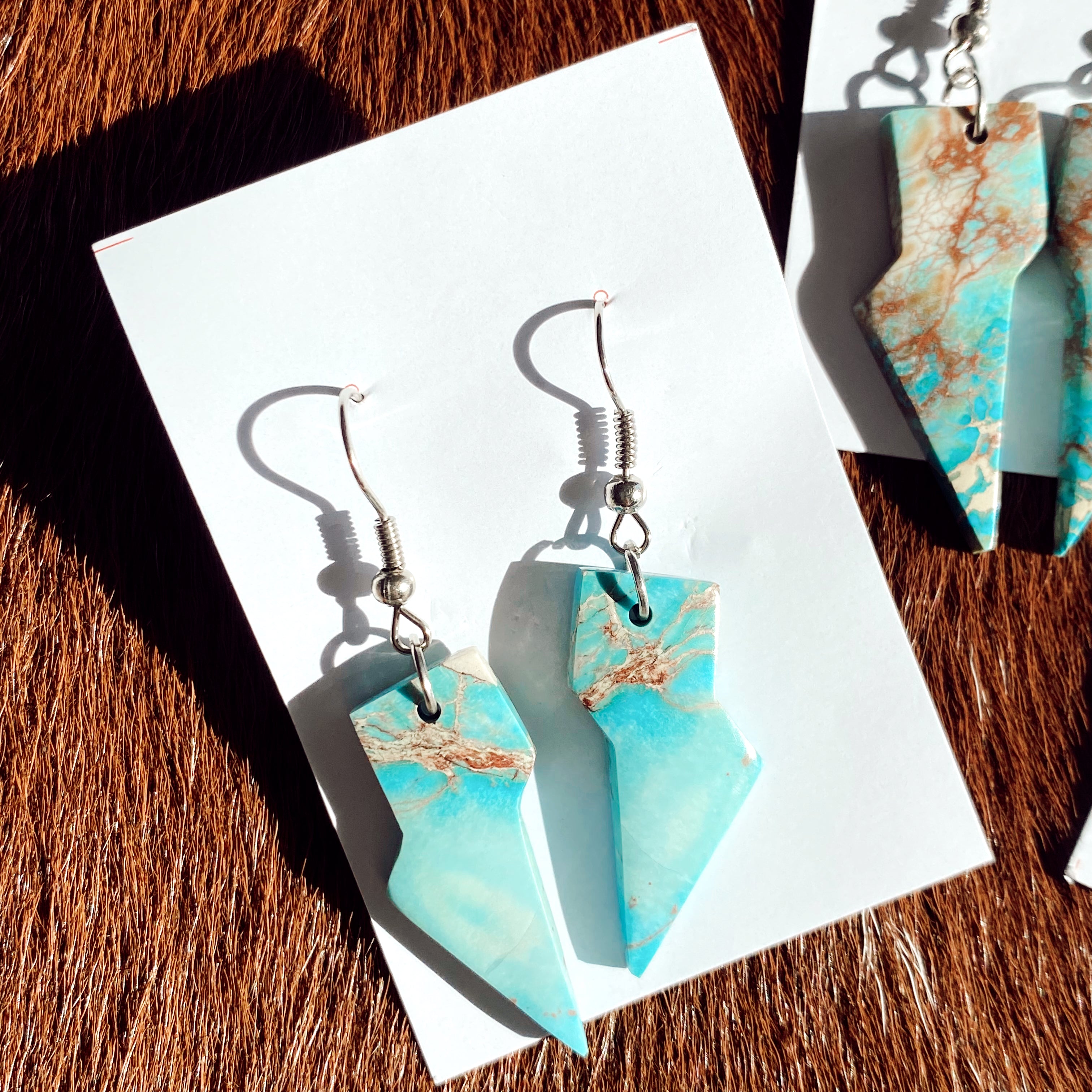 thunderbolt slab earrings