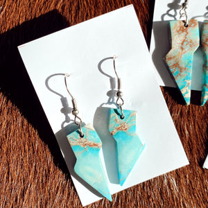 thunderbolt slab earrings