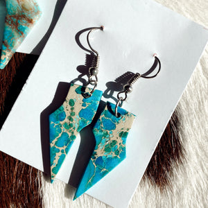 thunderbolt slab earrings