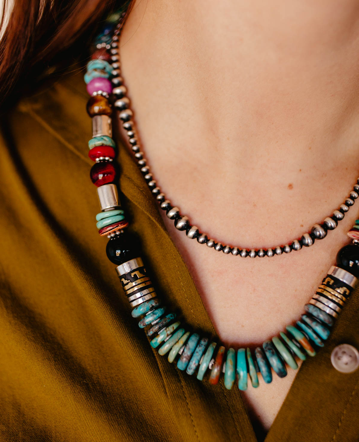 multicolored handstrung necklace