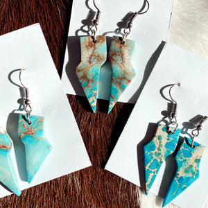 thunderbolt slab earrings